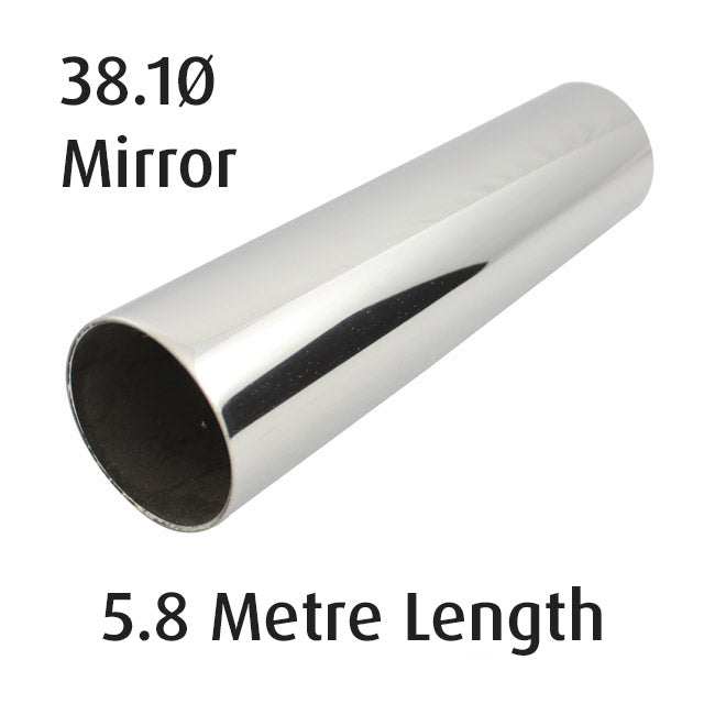 316 Mirror Stainless Steel Tube - 38.1mm x 5.8m