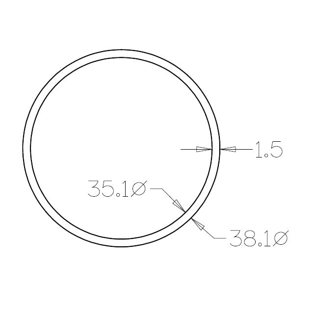 316 Mirror Stainless Steel Tube - 38.1mm x 5.8m