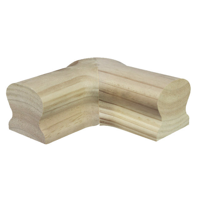 American Oak 1/4 Turn Handrail with Post Cap