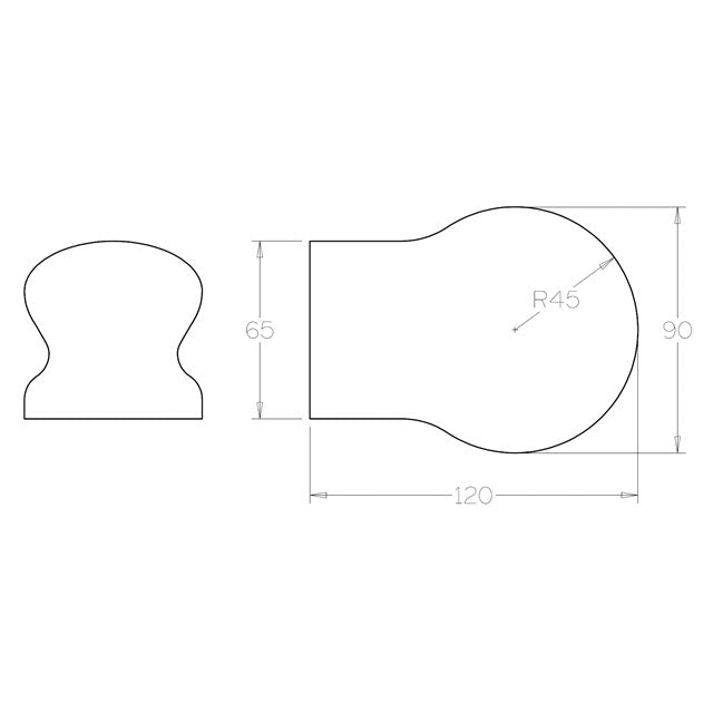 Pine Handrail Post Cap for Small Openings