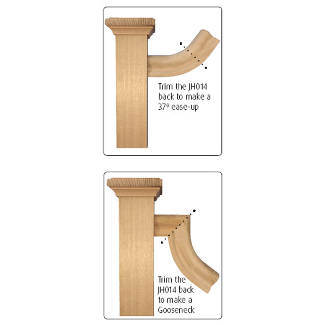 Pine Handrail with 53° Ease-Up Design