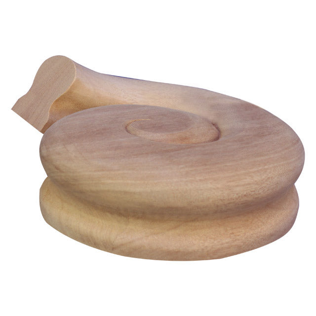 Left Volute Handrail in Meranti Wood - Heritage Style