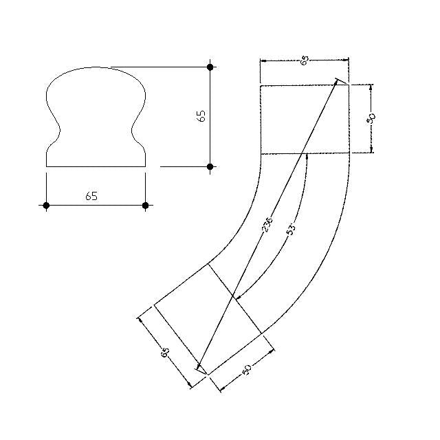 Vic Ash 53° Ease-Up Handrail for Stairs