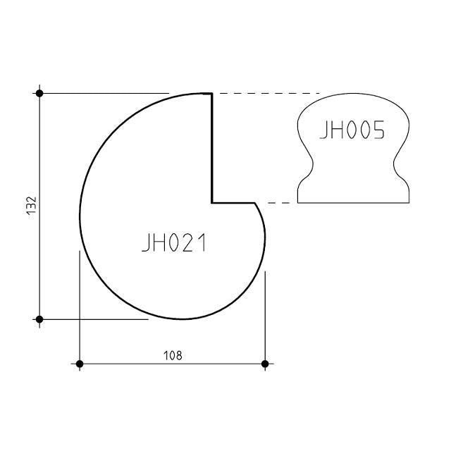 American Oak Handrail with End Scroll Design