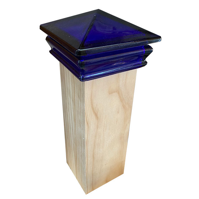 Cobalt Blue 90mm Glass Post Cap for Outdoor Decor