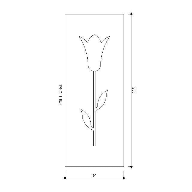 Tulip Fretwork Panels 230x90x19mm for Decorative Screens