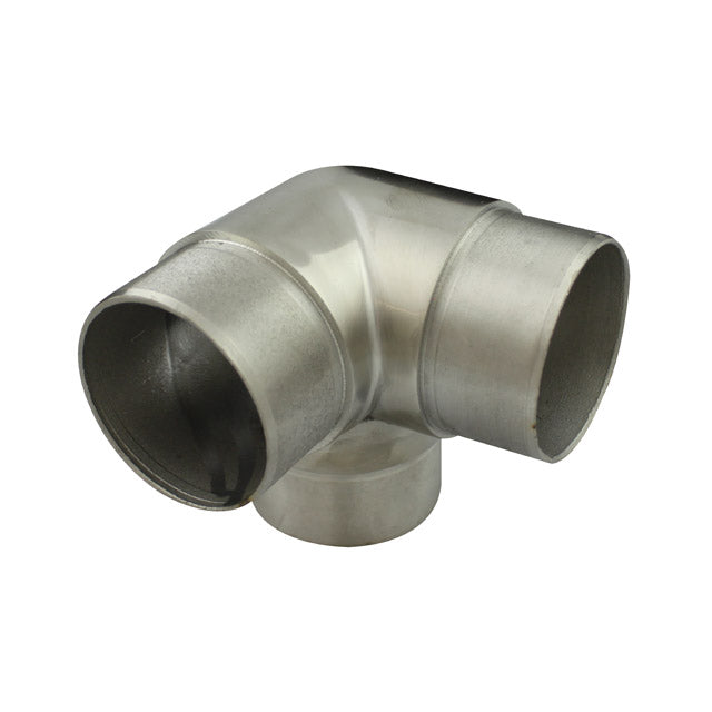 38.1mm Round Satin Tube 90° Elbow Fitting