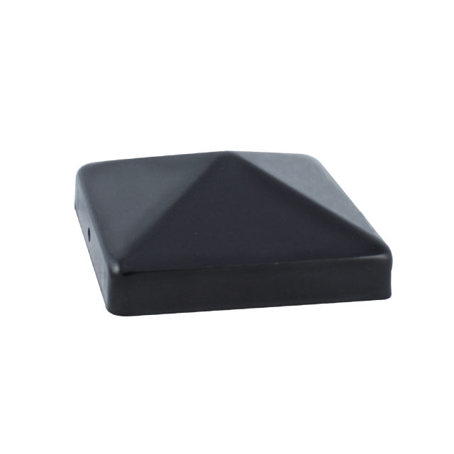 Black Metal Post Cap - 115mm Outdoor Fence Topper