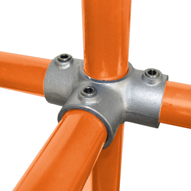 42mm Galvanised Pipe 3-Way Centre Cross Fitting