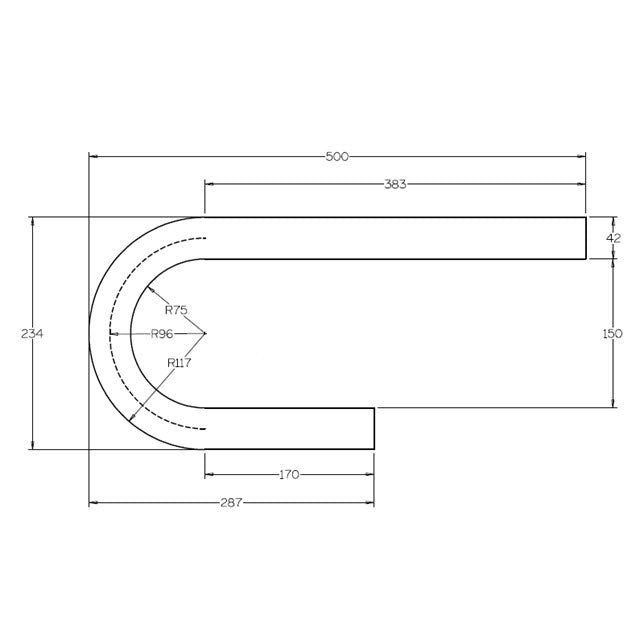 42mm Galvanized Pipe 180° Handrail End Cap