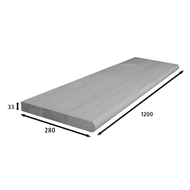 Pine Stair Treads with Bullnose - 1200x280x33mm