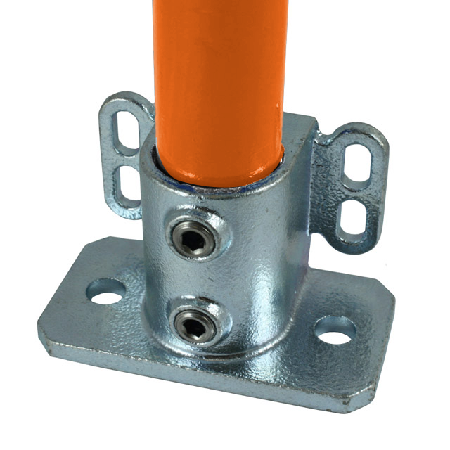 48mm Galvanised Pipe Floor Flange with Rear Fix
