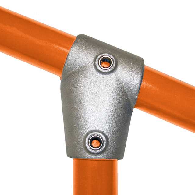 48° Galvanised Pipe Sloping Short T Connector