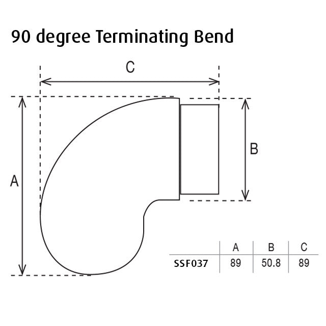 50.8mm Round Mirror Tube 90° Bend Connector