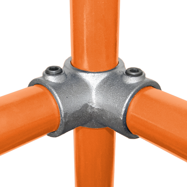 34mm Galvanised Pipe 90-Degree Corner T-Fitting