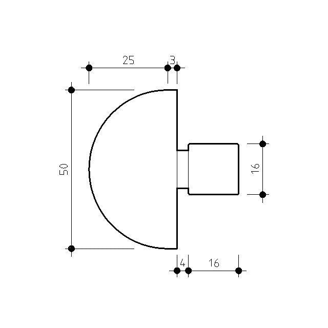 50mm Pine Wood Domed End Cap